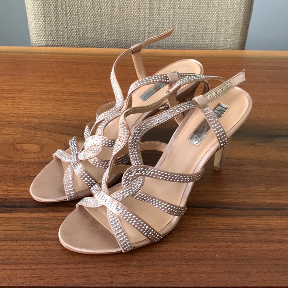 INC International Concepts Beige and Rhinestone Sandals. Size 9